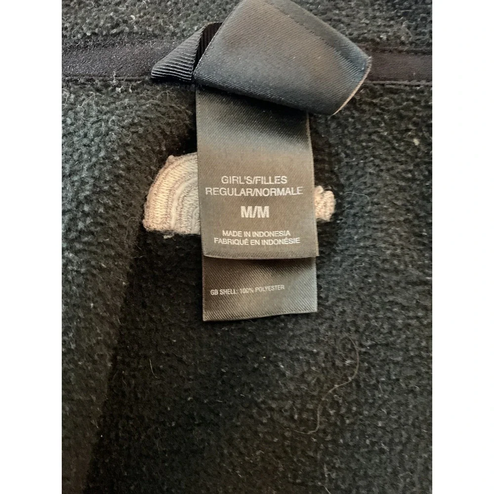 The North Face Girls Fleece Jacket Black Full Zip Size M Medium‎